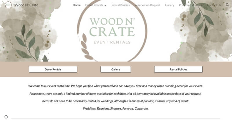 Wood N’ Crate Event Rentals